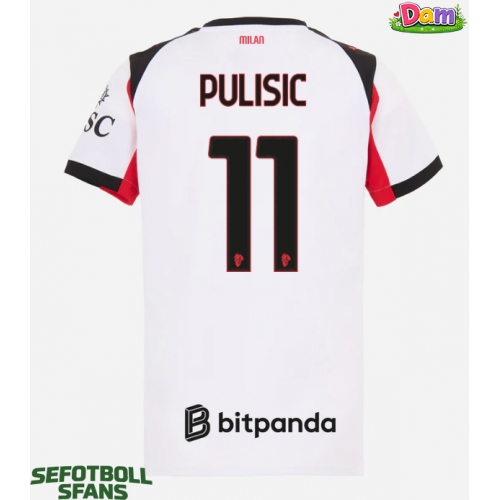 AC Milan Christian Pulisic #11 Bortatröja Kvinnor 2025-26 Kortärmad